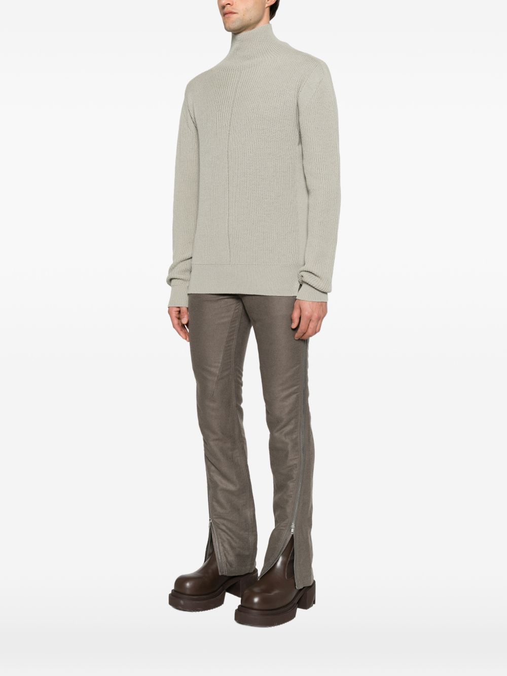 Maglia Girocollo In Lana RU02F4645KWVH 06 PEARL RICK OWENS