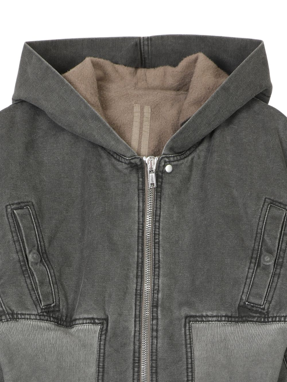 Bomber Hooded Cropped Flight DS02F6722CVG 148 GRAVEL RICK OWENS DRKSHDW