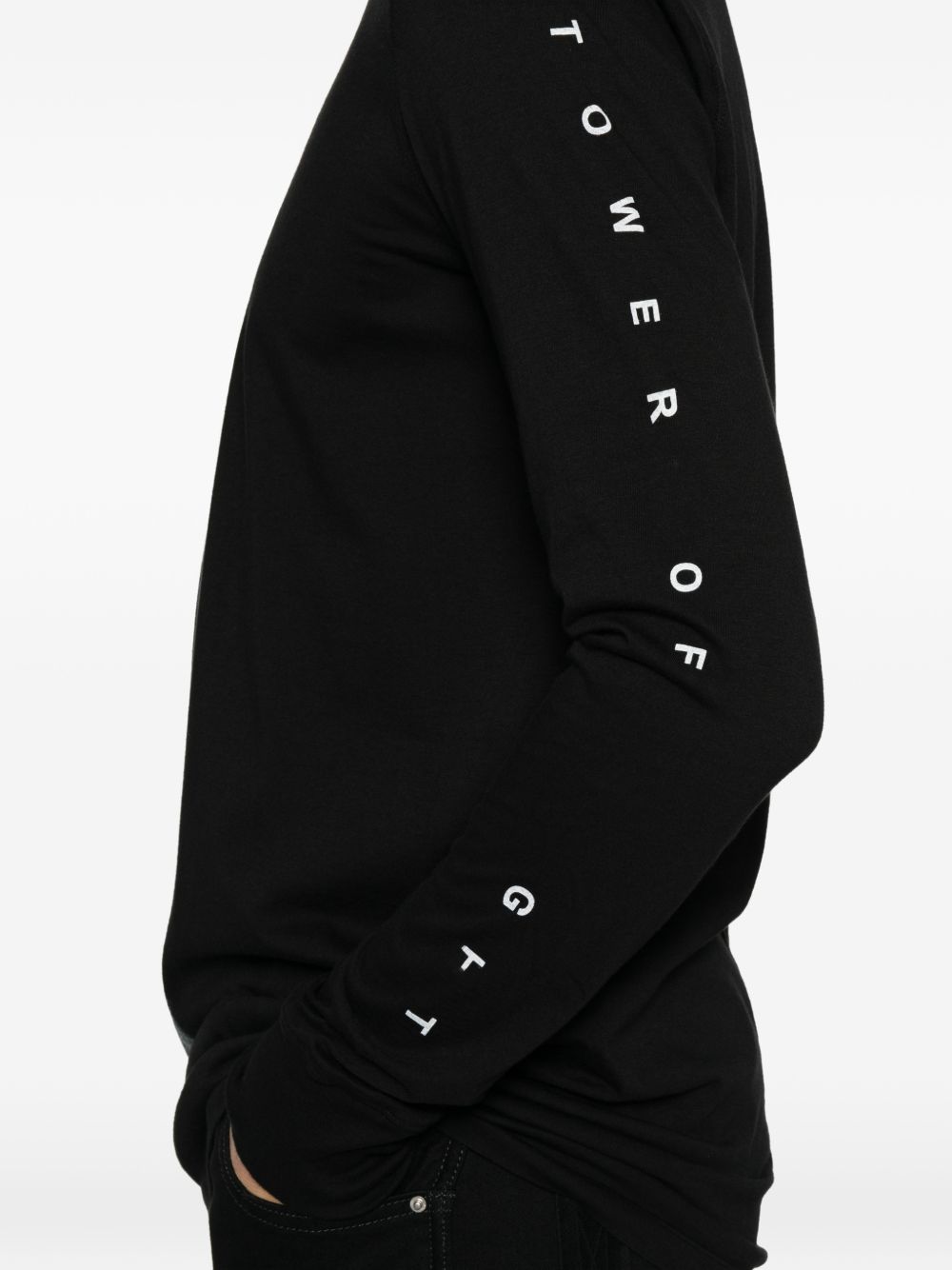 T-Shirt Level LS DU02F6265RNEP8 0911 BLACK MILK RICK OWENS DRKSHDW