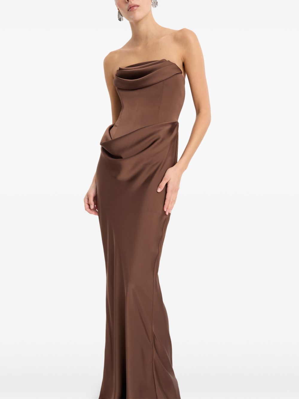 Corsage Long Dress 1163362910 2910 CHICORY CAFFE ROTATE