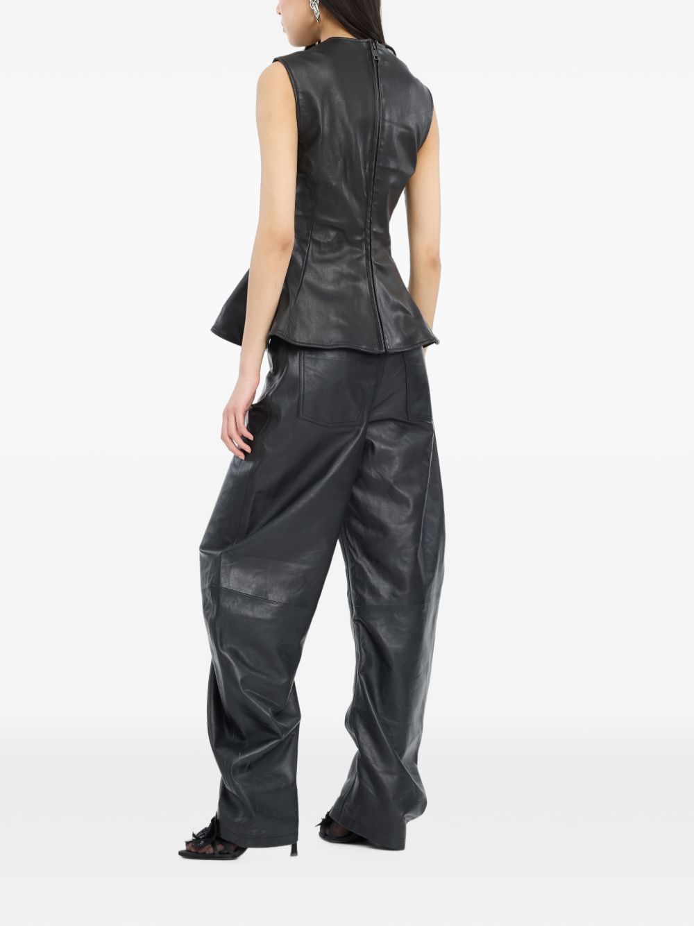 Pantaloni Barrel In Pelle 116577100 100 BLACK ROTATE