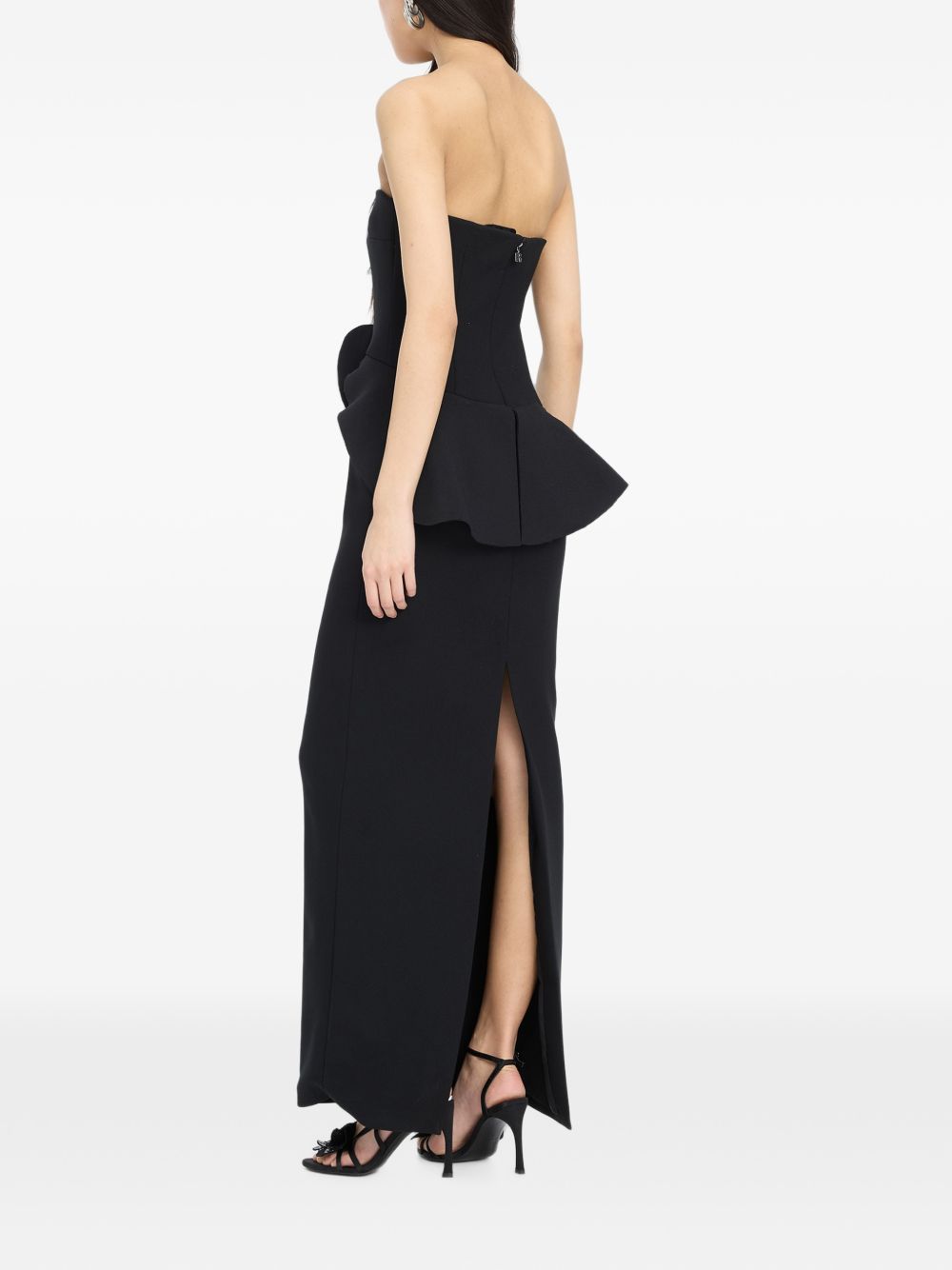 Long Flower Strapless Dress 116649100 100 BLACK ROTATE