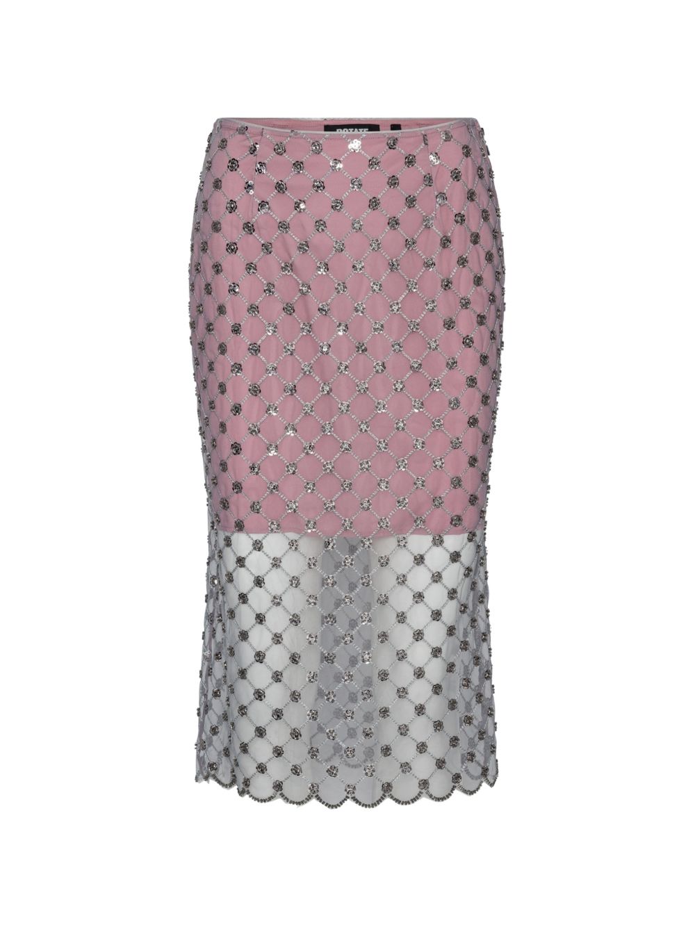 Flower Sequins Midi Skirt 1166862782 2782 SILVER COM ROTATE