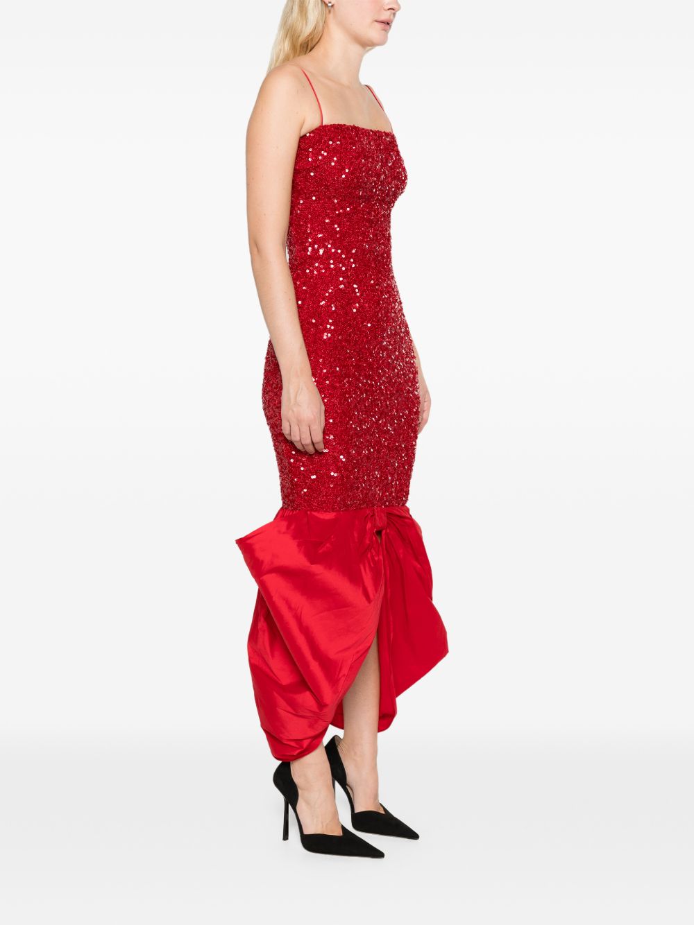 Abito Lungo in Paillettes con Fiocco 1167752240 2240 SCOOTER RED ROTATE