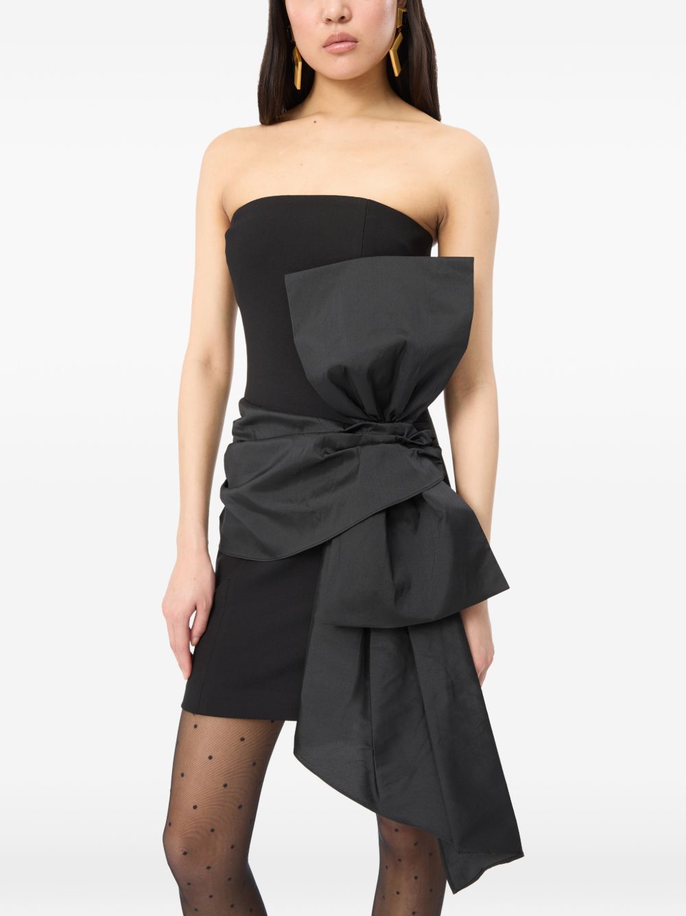 Mini Abito Bustier con Fiocco 116800100 100 BLACK ROTATE