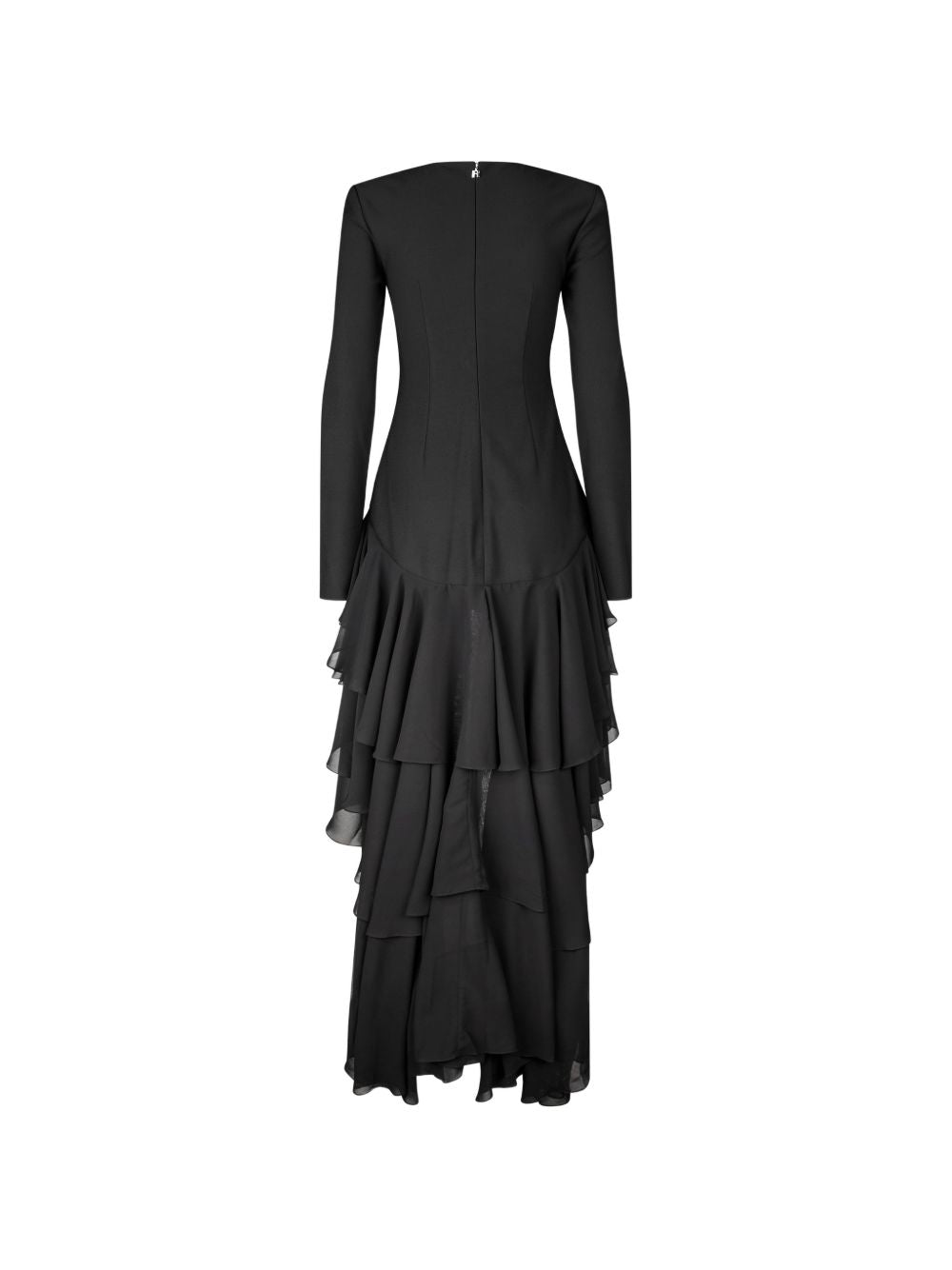 Abito Lungo con Rouches e Strascico 116821100 100 BLACK ROTATE
