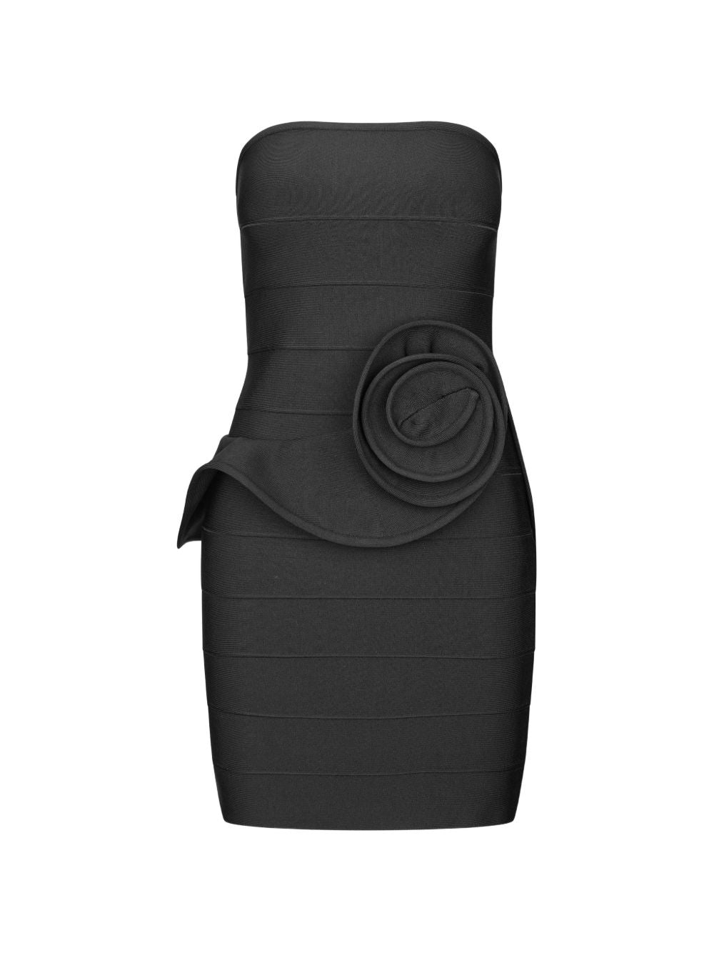 Mini Abito a Tubo con Rosa 116929100 100 BLACK ROTATE
