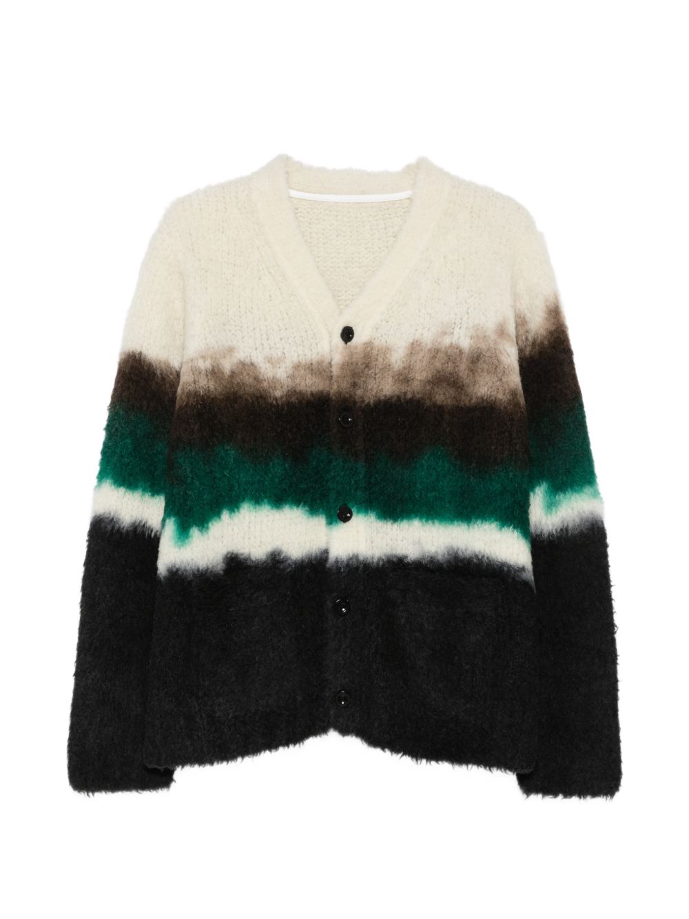 Cardigan In Lana Chunsen-Dyed 2604132M 020 BLACK MULTI SACAI