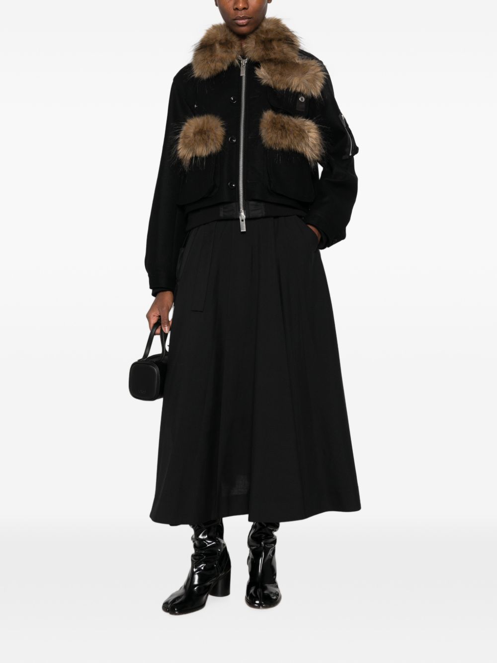 Wool Melton Blouson 2608637 001 BLACK SACAI