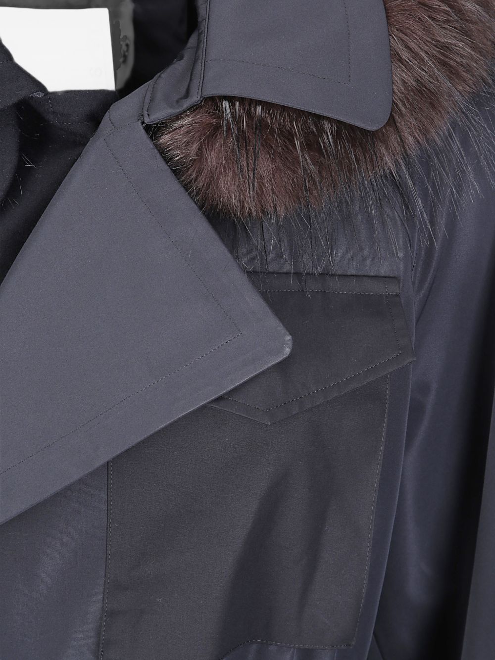 Cappotto In Flanella e Taffetà 2608721 006 BLACK GREY SACAI