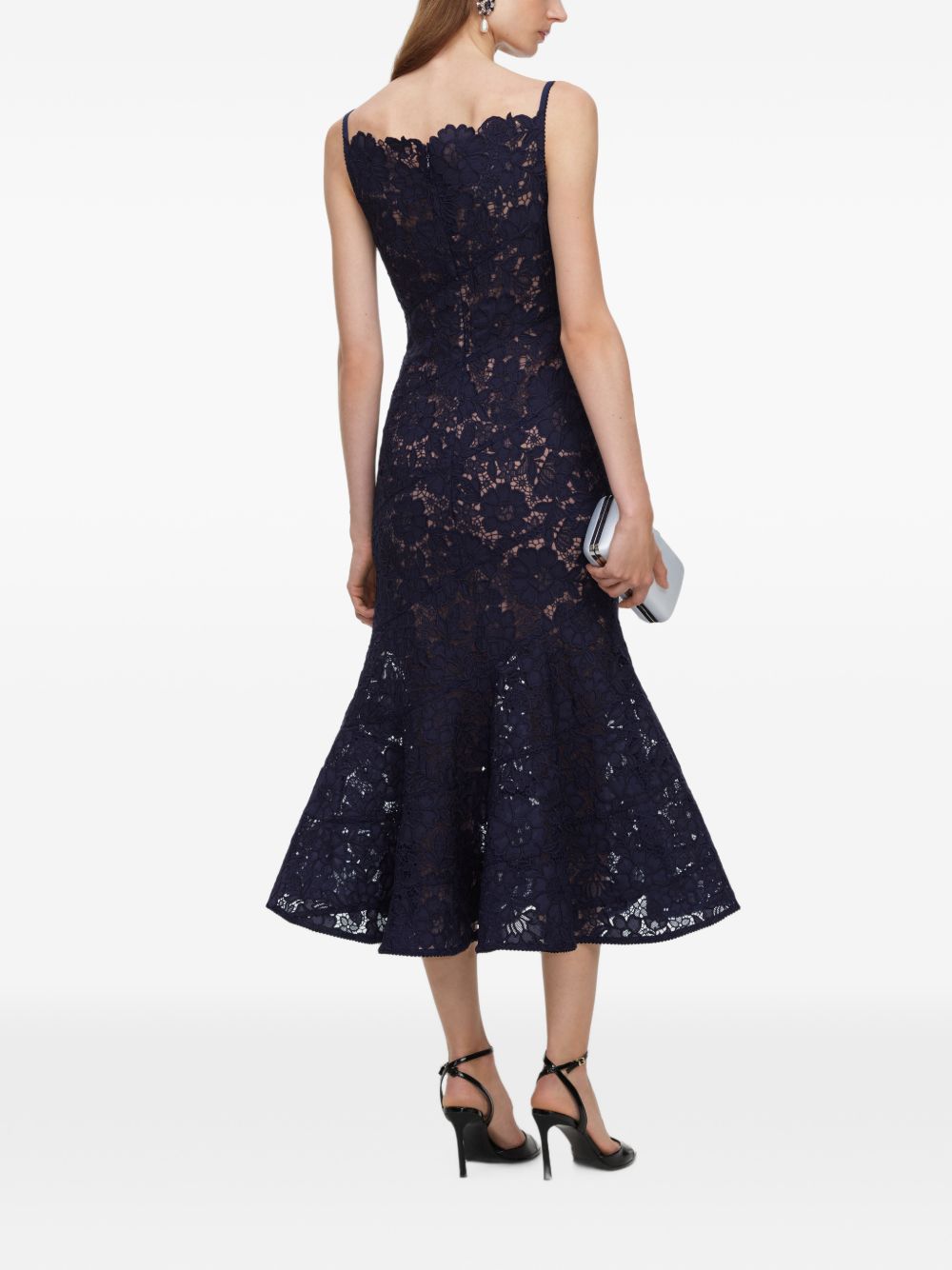 Abito Midi In Pizzo AW26043MN NAVY SELF-PORTRAIT