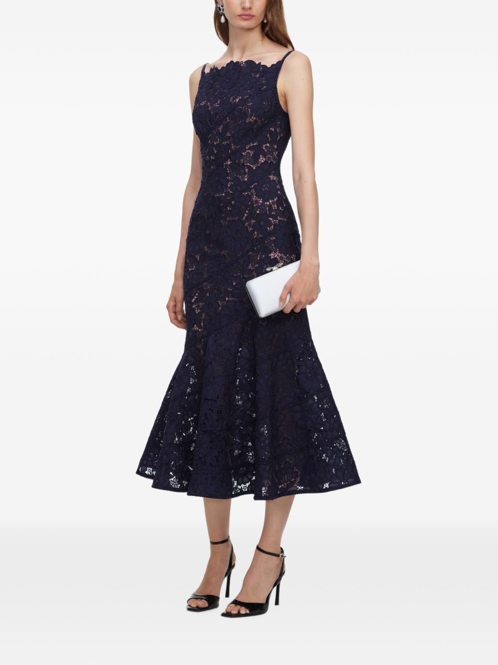 Abito Midi In Pizzo AW26043MN NAVY SELF-PORTRAIT