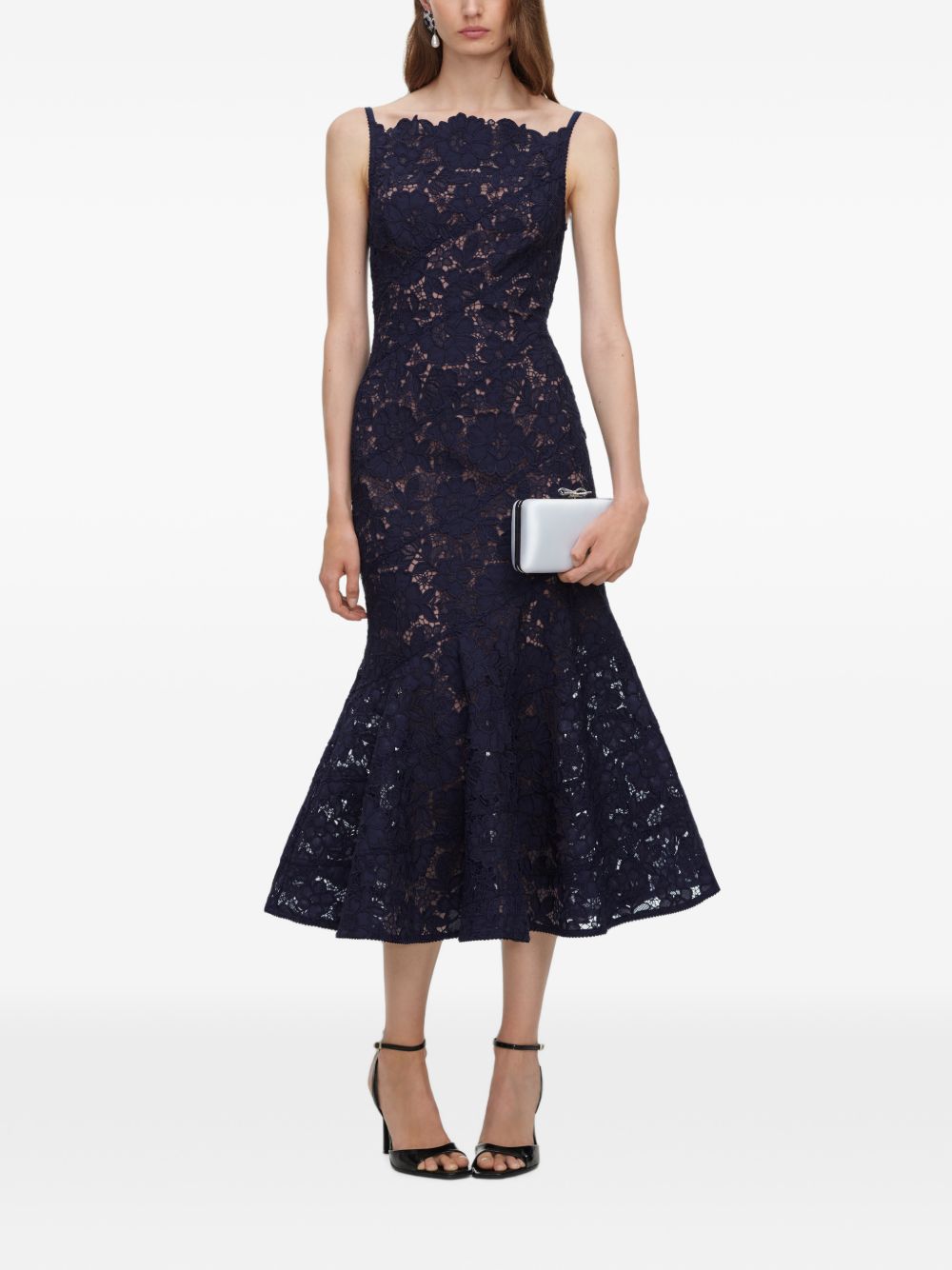 Abito Midi In Pizzo AW26043MN NAVY SELF-PORTRAIT