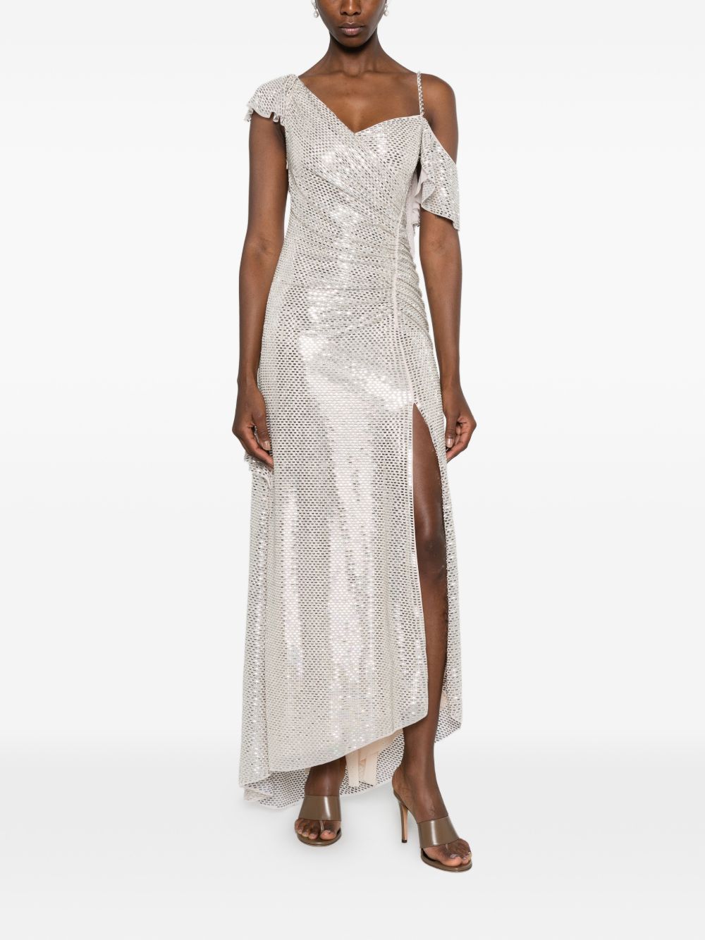 Maxi Abito Drappeggiato Con Cristalli PF26041XACH CHAMPAGNE SELF-PORTRAIT