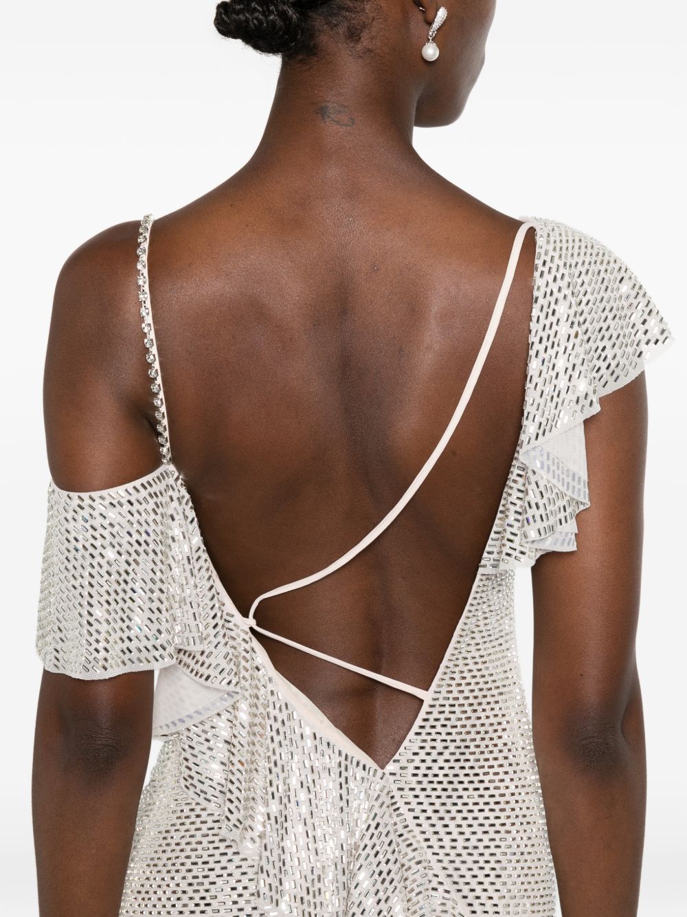 Maxi Abito Drappeggiato Con Cristalli PF26041XACH CHAMPAGNE SELF-PORTRAIT