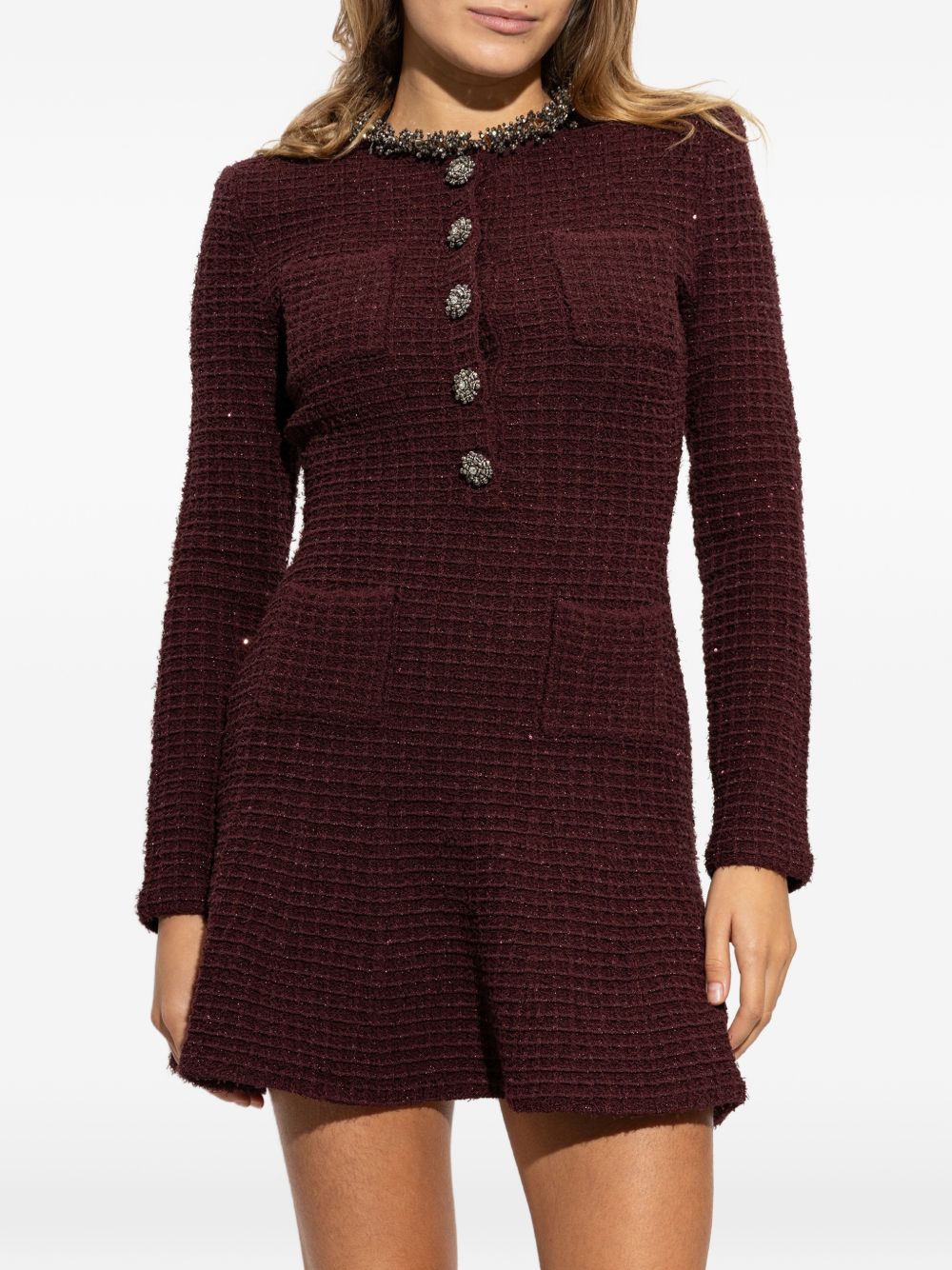Abito Mini In Maglia SC26152SBU BURGUNDY SELF-PORTRAIT
