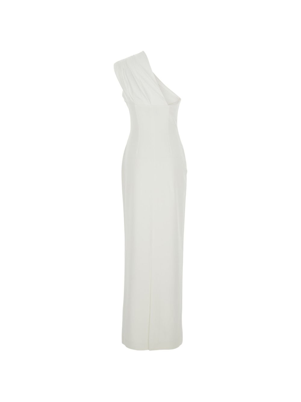 Abito lungo Cassia in twill e crêpe OS48019 CREAM SOLACE LONDON
