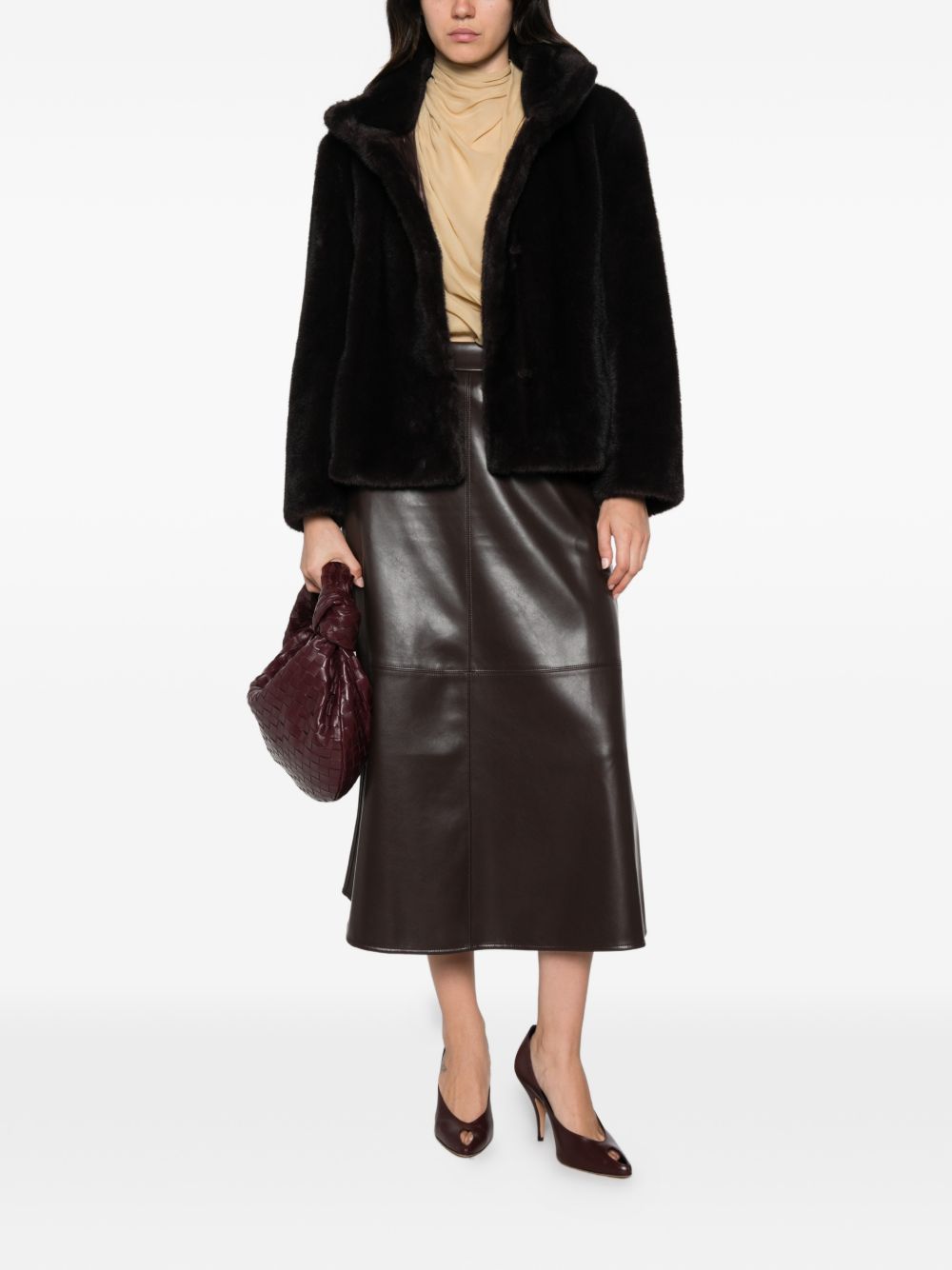 Gonna Jersey Effetto Pelle 2629776033600 004 BROWN S MAX MARA
