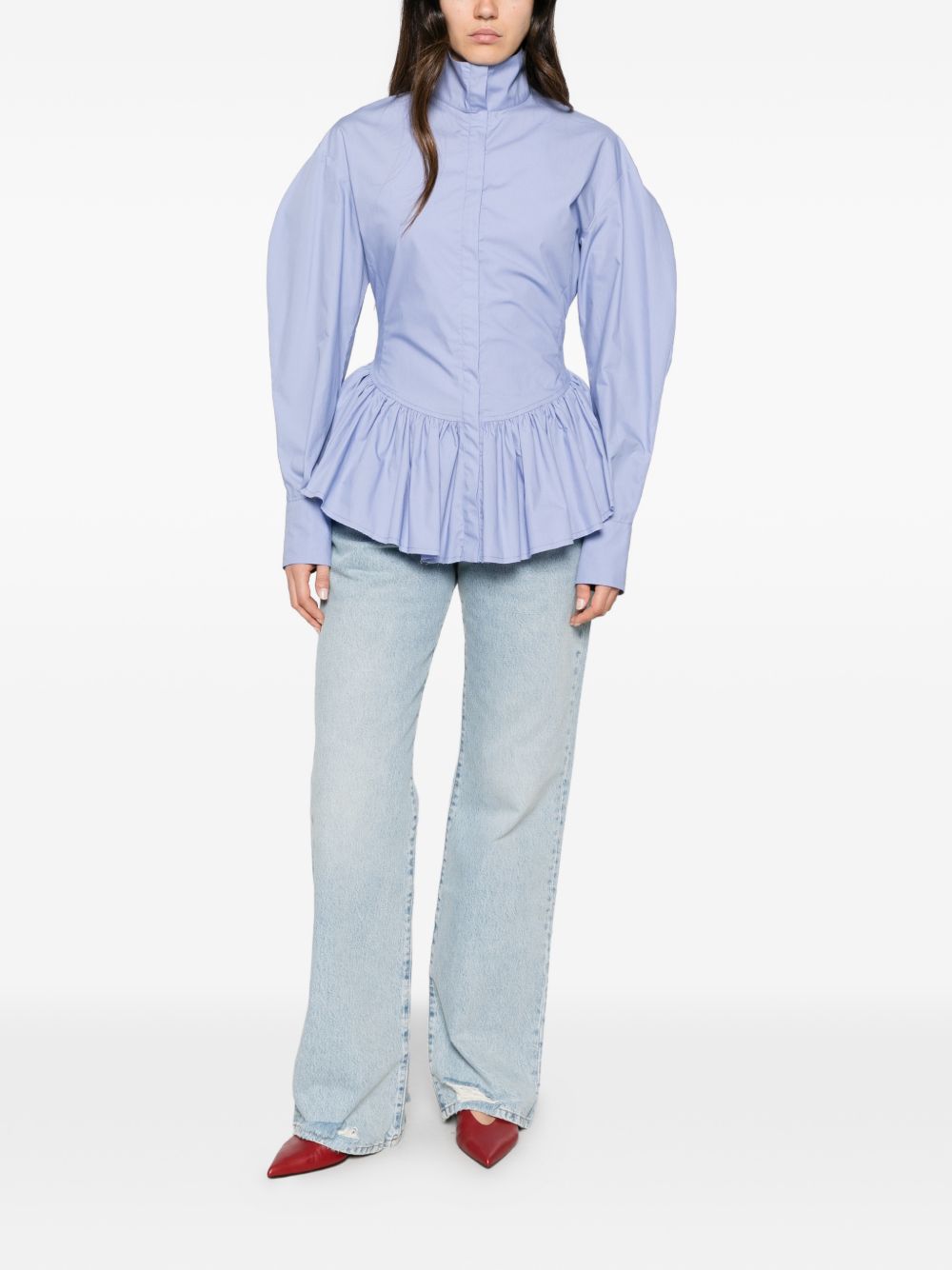 Camicia ELAINE In Popeline TLW04026T0207LNTP T0043 TURQUOISE THE LATEST