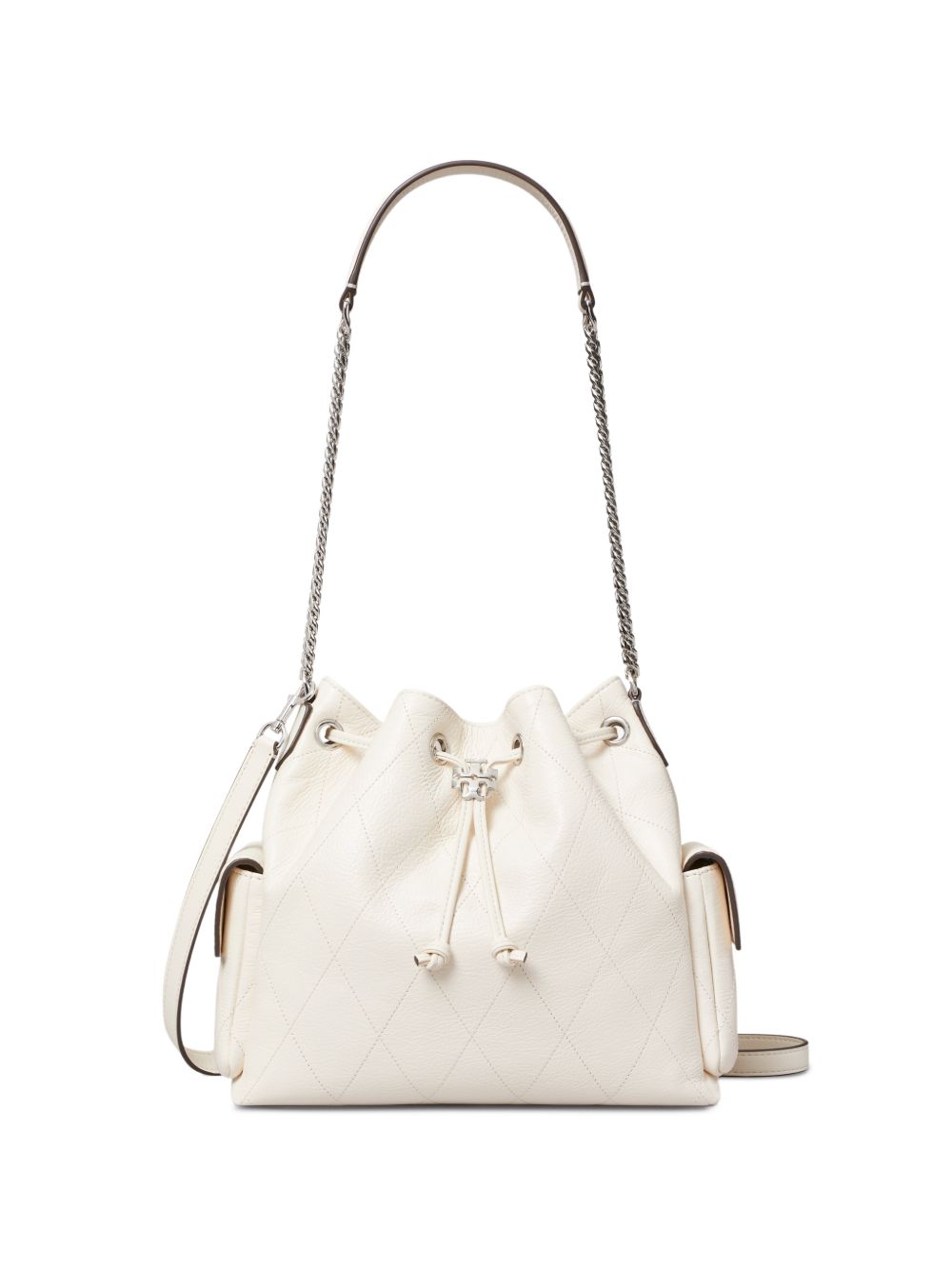 Shoulder bag Charlie matelassé con coulisse 185831 250 LIGHT CREAM TORY BURCH