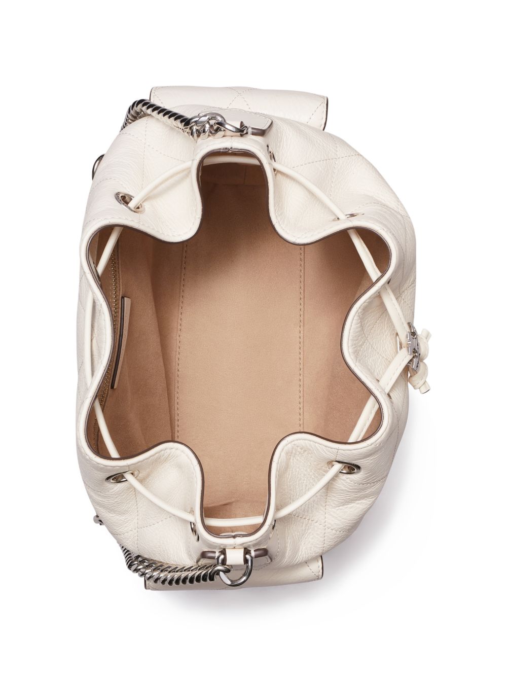 Shoulder bag Charlie matelassé con coulisse 185831 250 LIGHT CREAM TORY BURCH