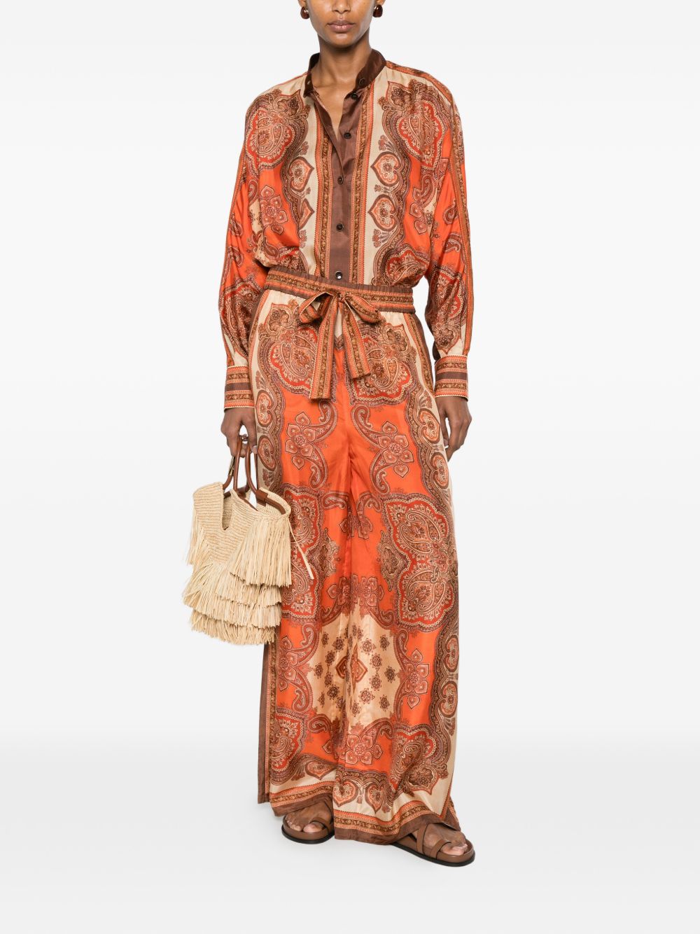 Mahon Dolman Shirt 1499TSS263 TANGERINE PAISLEY ZIMMERMANN