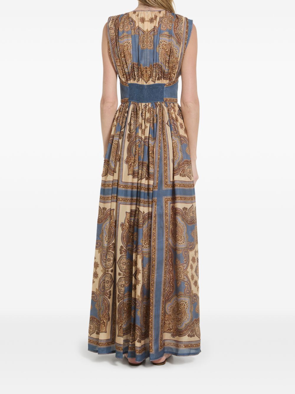 Mahon Waisted Maxi Dress 5514DSS263 DARK BLUE PAISLEY ZIMMERMANN