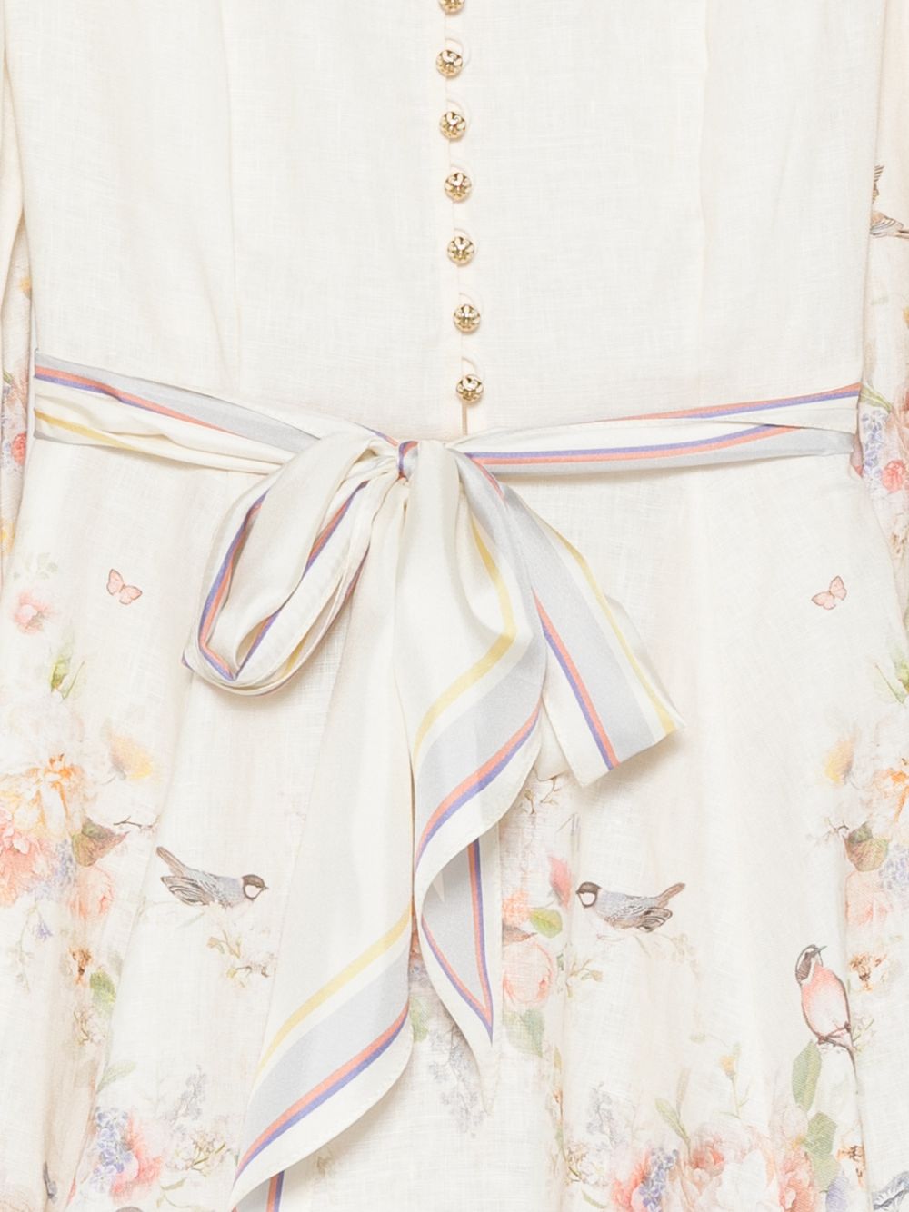 Valiant Button Mini Dress 9142DF261 CREAN BOUQUET ZIMMERMANN