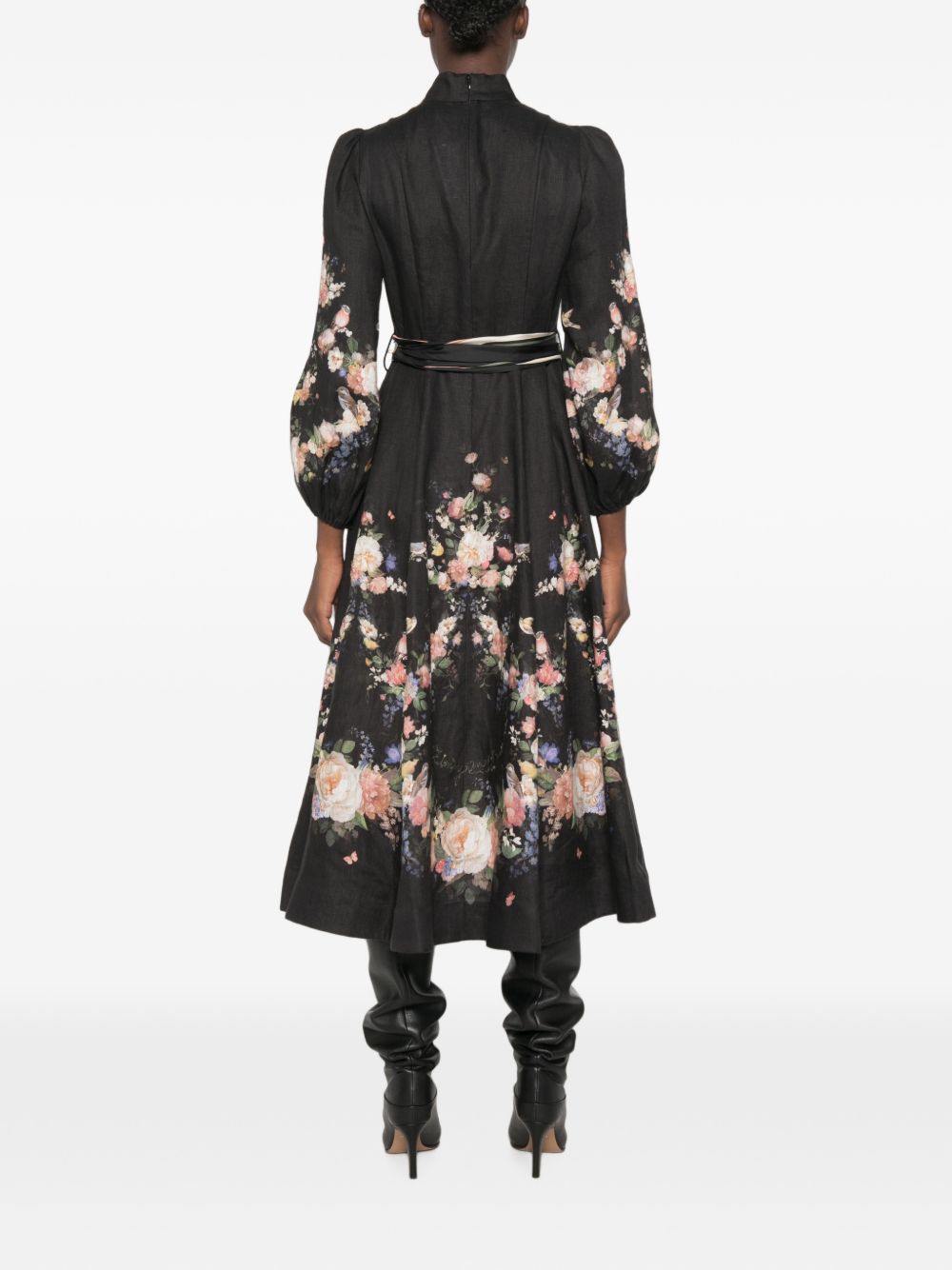 Valiant Button Midi Dress 9143DF261 BLACK BOUQUET ZIMMERMANN
