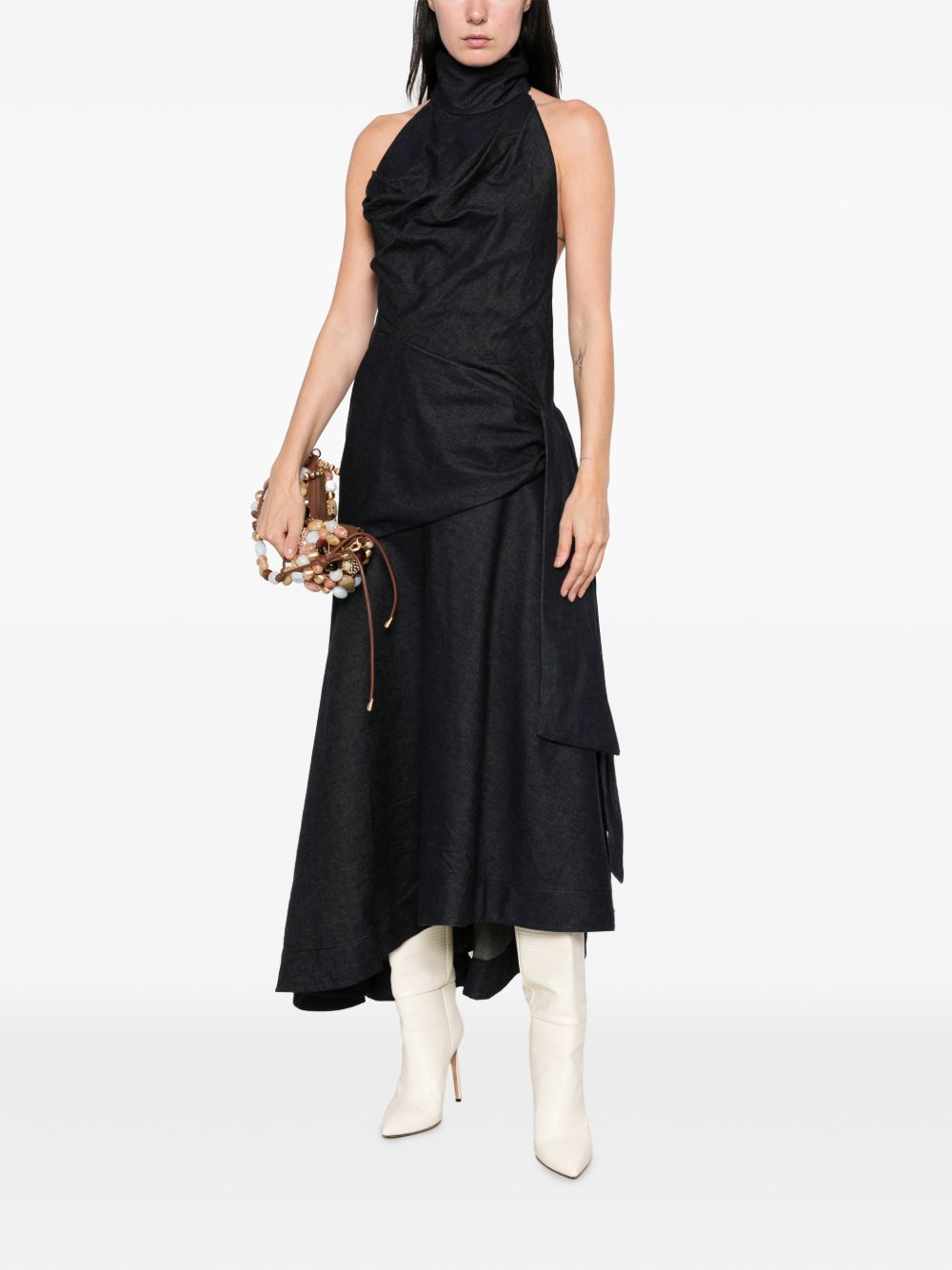 Valiant Draped Denim Dress 9481DF261 NIGHT SKY ZIMMERMANN