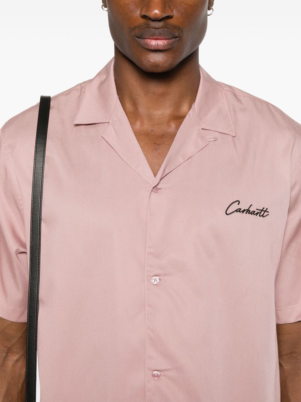 S/S DELRAY SHIRT TENCEL I031465 1R5XX PINK BLACK CARHARTT WIP