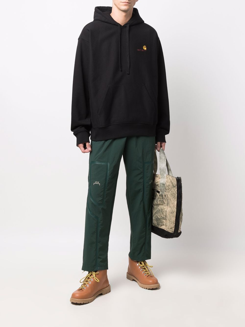 Hooded American Script Sweatshirt I028279 89XX BLACK CARHARTT WIP