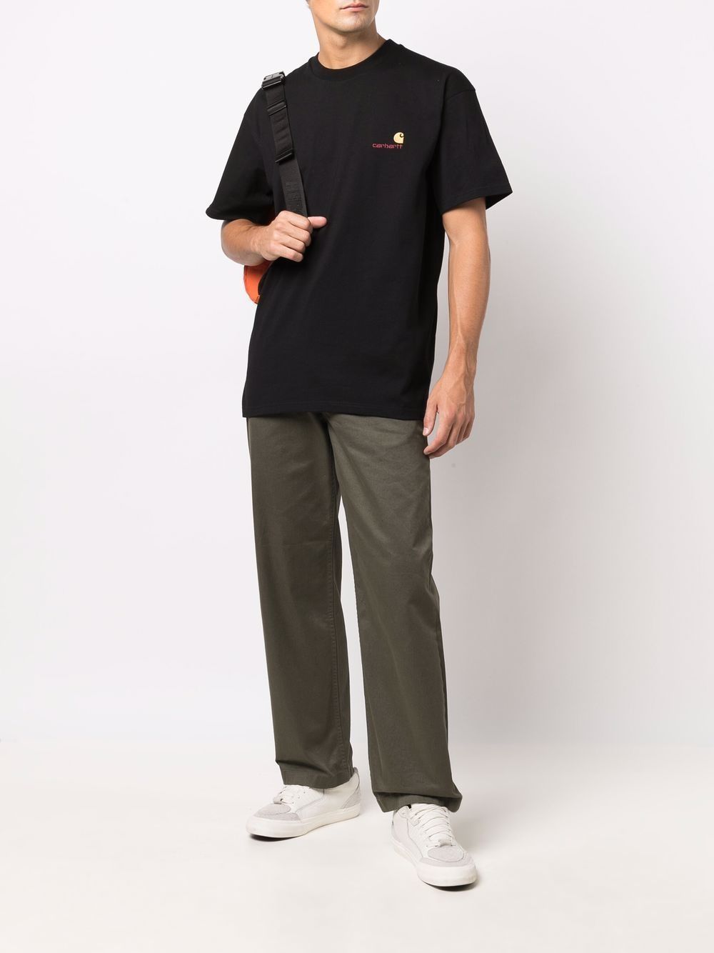 T-Shirt American Script In Cotone I029956 0D2XX BLACK WHITE CARHARTT WIP