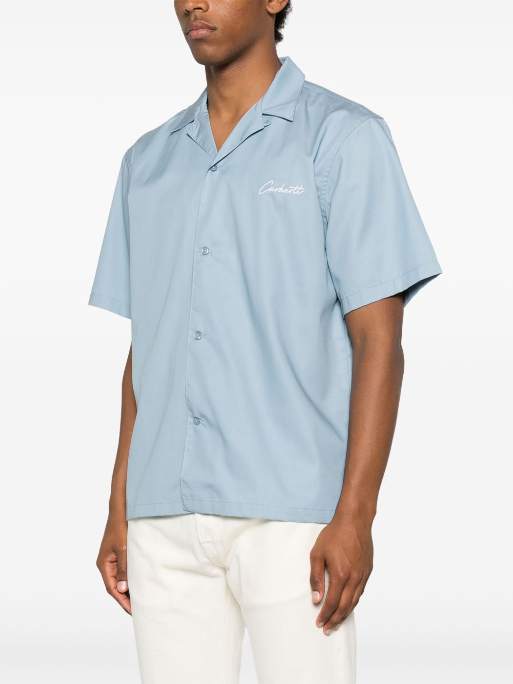 S/S DELRAY SHIRT TENCEL I031465 0ROXX FROSTED BLUE WHITE CARHARTT WIP