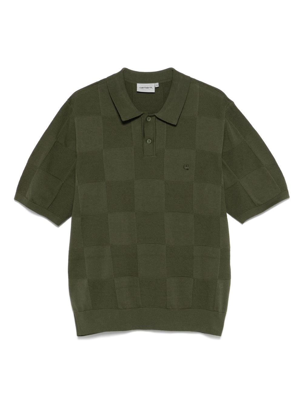 S/S CHECKER POLO COTTON I034535 667XX DOLLAR GREEN CARHARTT WIP