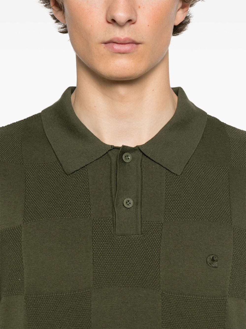 S/S CHECKER POLO COTTON I034535 667XX DOLLAR GREEN CARHARTT WIP
