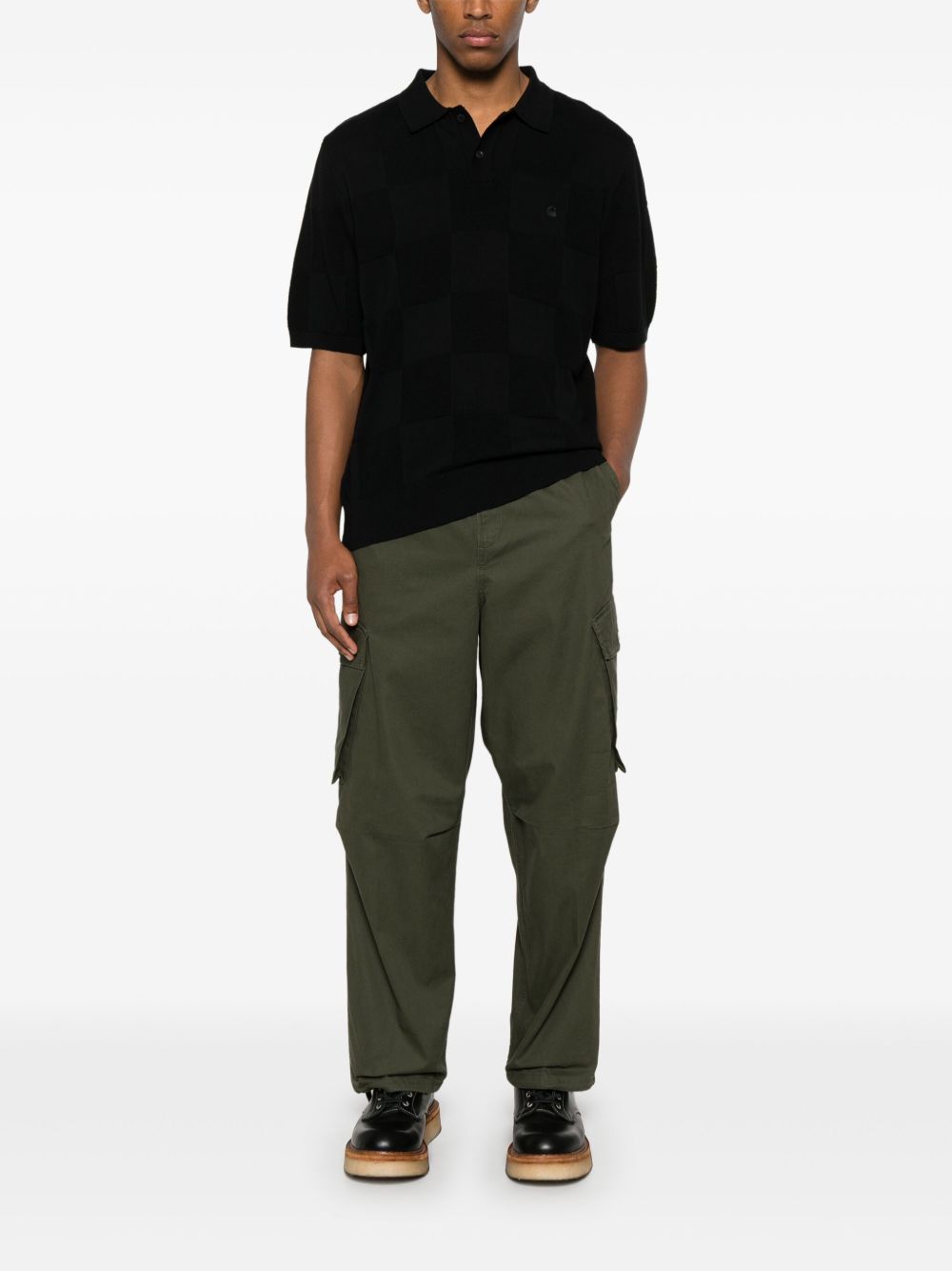 S/S CHECKER POLO COTTON I034535 89XX BLACK CARHARTT WIP