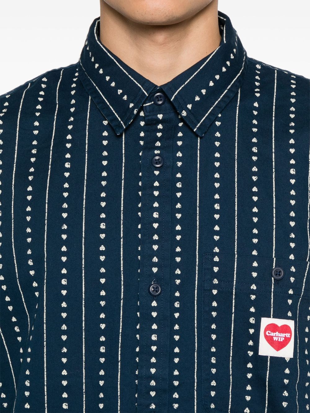 S/S DREWE SHIRT COTTON TWILL I034537 2RUXX HEART PINSTRIPE CARHARTT WIP