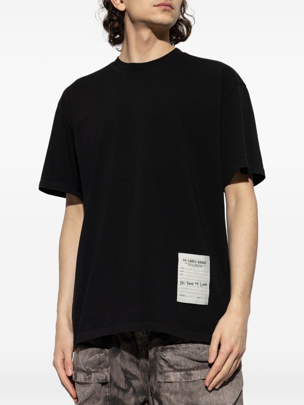 T-Shirt Con Stampa Frontale B0030556FA706 P748 BLACK 44 LABEL GROUP