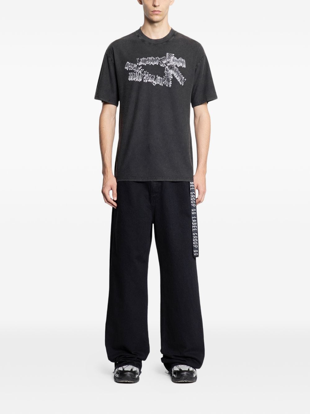 Relaxed Slim Tee B0030653FA725 P751 BLACK WHITE 44 LABEL GROUP