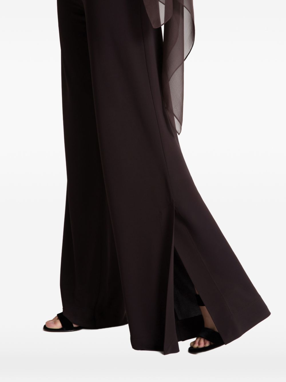 Pantaloni dritti con spacco A03130124 0102 MARRONE ALBERTA FERRETTI