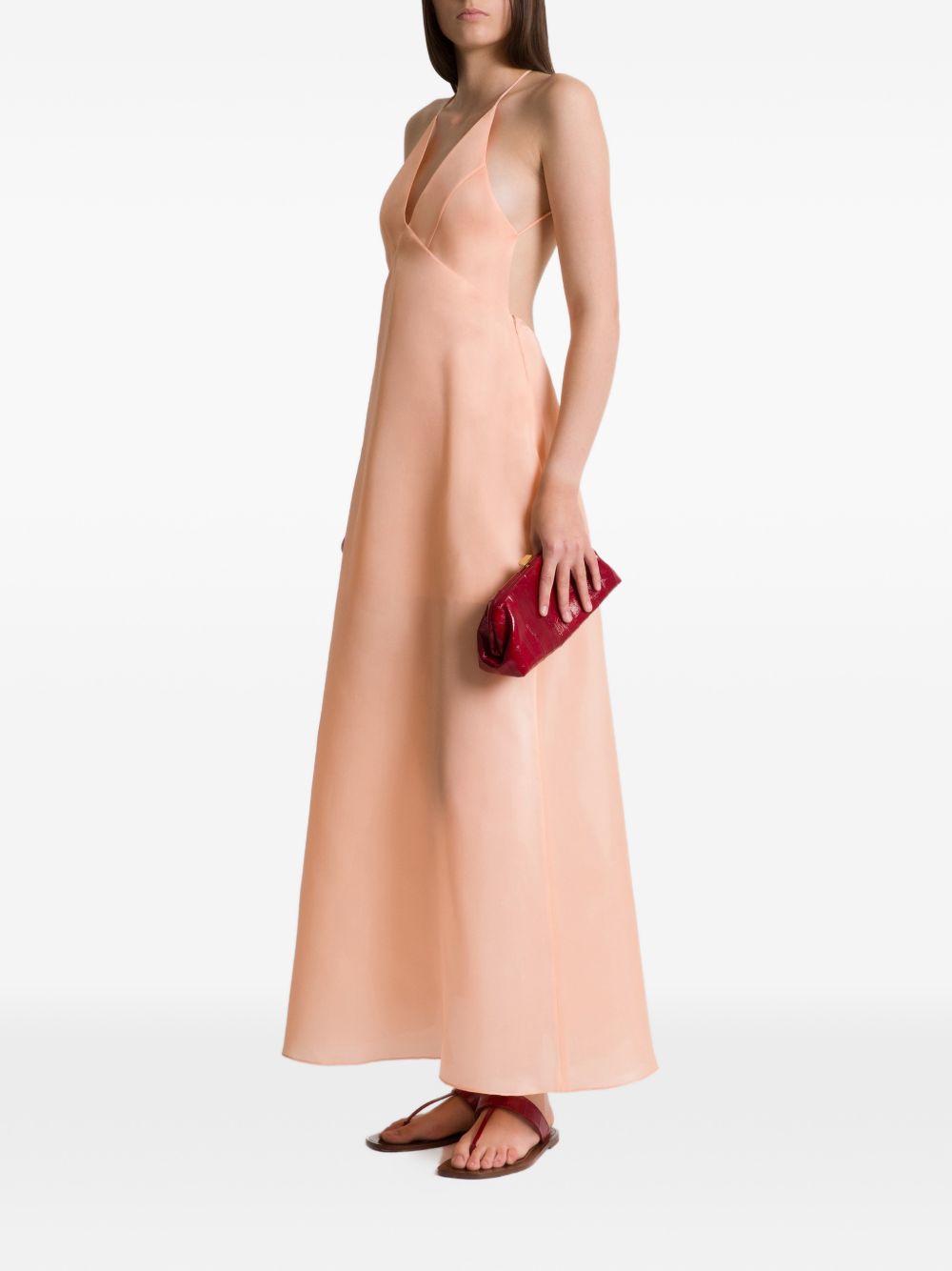Open-back silk dress A04340119 0070 ROSA ALBERTA FERRETTI