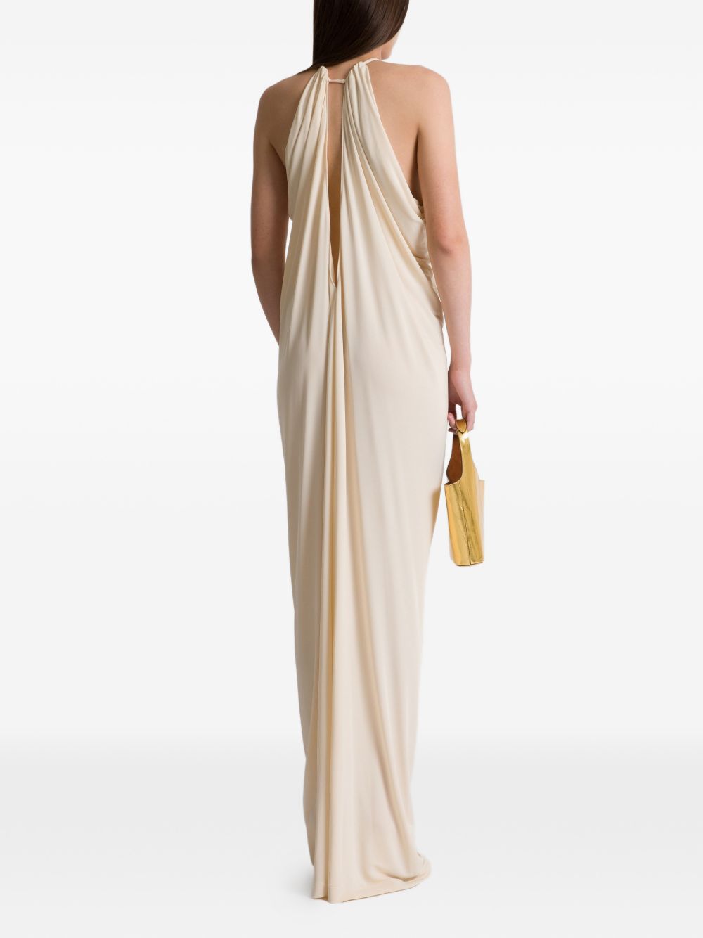 Abito lungo drappeggiato A04610124 0006 AVORIO ALBERTA FERRETTI