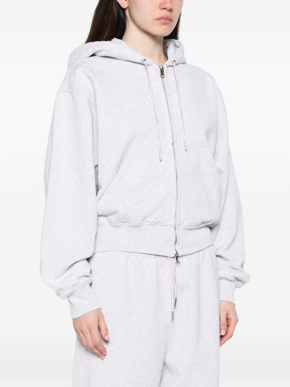Cotton Terry Crystal Hoodie 1CC2262779 050 LIGHT HEATHER GRAY ALEXANDER WANG
