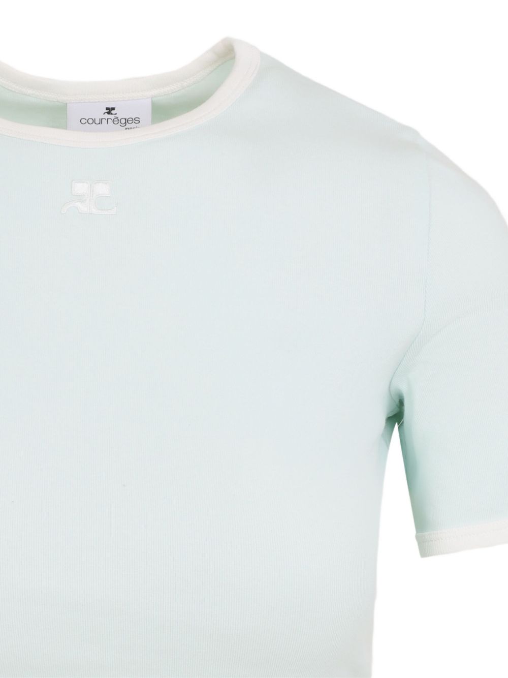 Signature Contrast T-shirt 125JTS017JS0203 B216 LIGHT MINT COURREGES