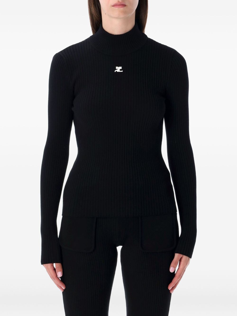Reedition Knit Top Long Sleeves PERMPU022FI0001 9999 BLACK COURREGES