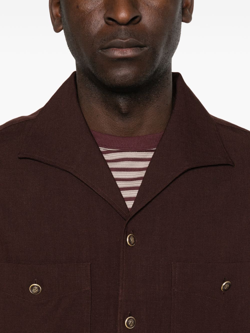 Camicia In Tweed KSH254VI029 DARK SAND DROLE DE MONSIEUR