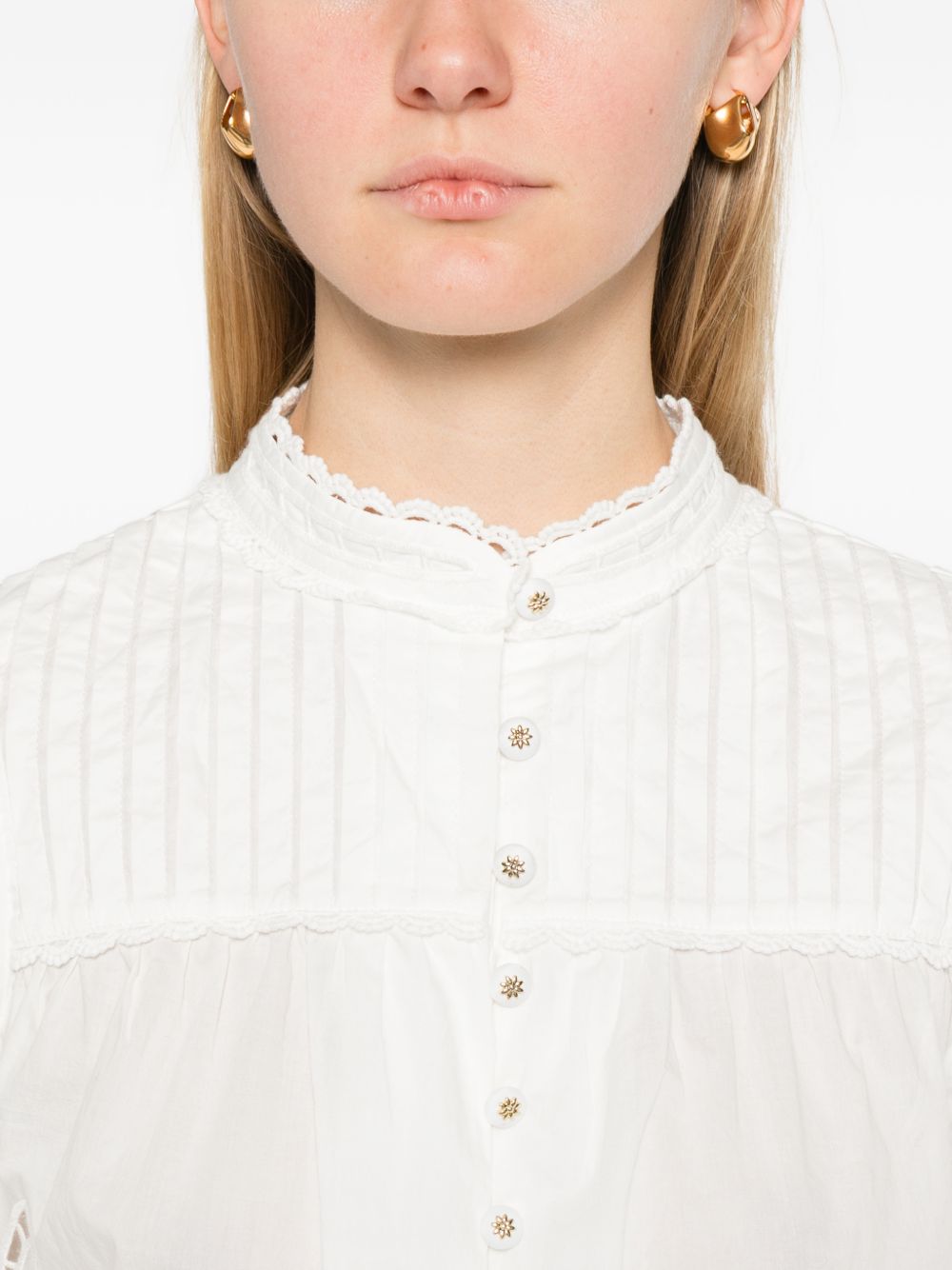 Camicetta con motivo traforato 351181 L0025 OFF WHITE FARM RIO