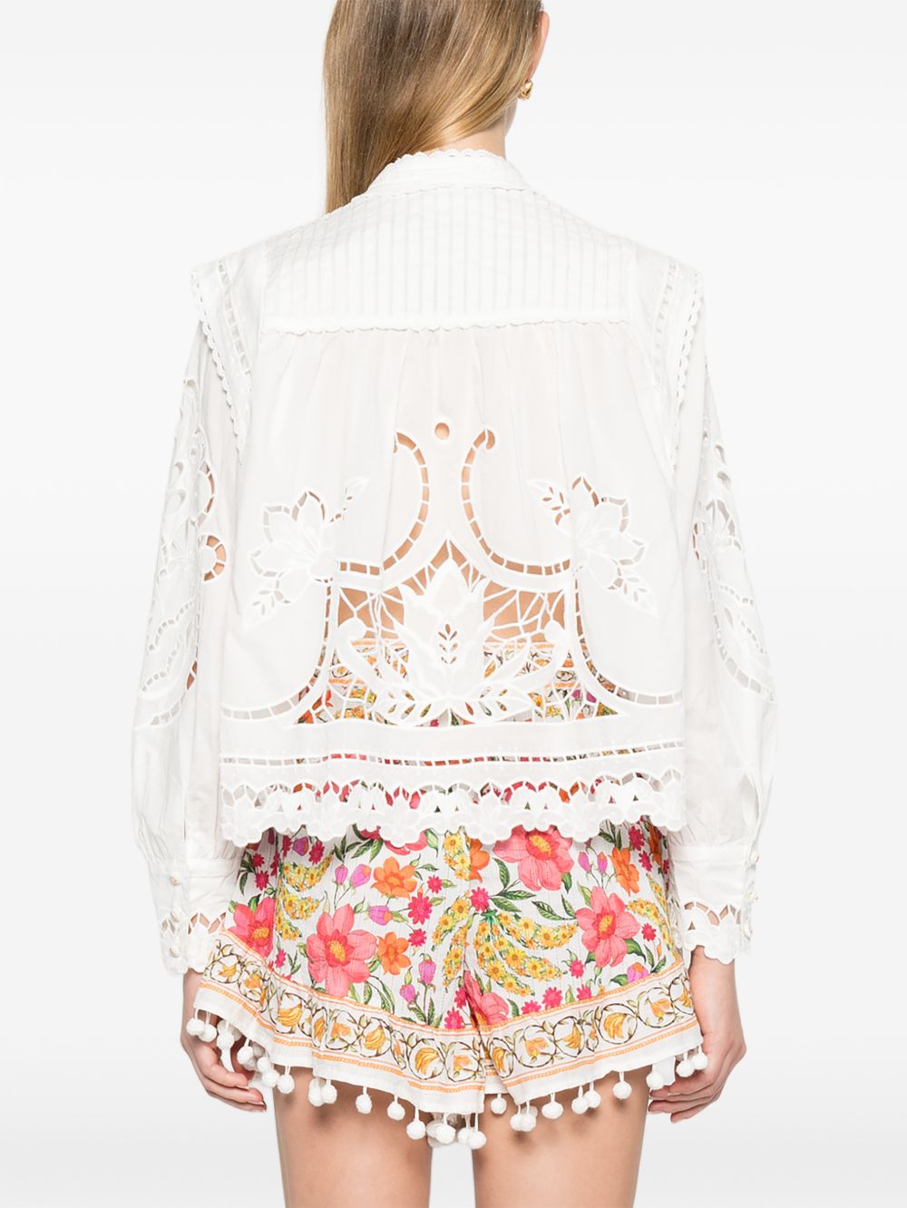 Camicetta con motivo traforato 351181 L0025 OFF WHITE FARM RIO