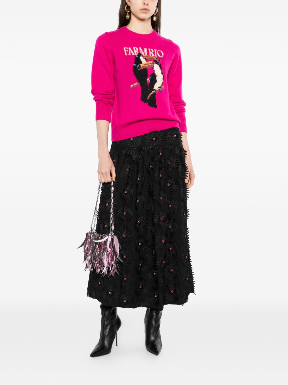 Maglione Con Ricamo 352085 L0027 PINK FARM RIO